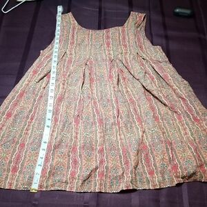 Altar'd State Women's L Sleeveless Patterned Babydoll Tunic Tank Top